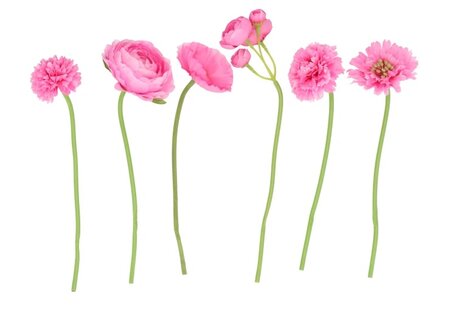 SILK BOUQUET FLOWERS DARK PINK 23CM