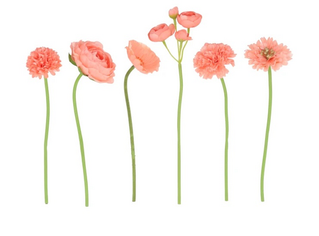 SILK BOUQUET FLOWERS ORANGE 23CM