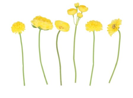 SILK BOUQUET FLOWERS YELLOW 23CM