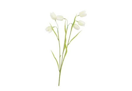 SILK FRITILLARY FLOWER WHITE SINGLE STEM 58CM