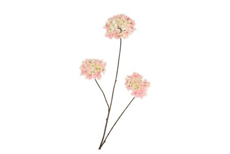 SILK HYDRANGEA BRANCH PINK/CHAMPAGNE 85CM