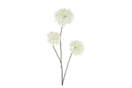 SILK HYDRANGEA BRANCH WHITE 85CM