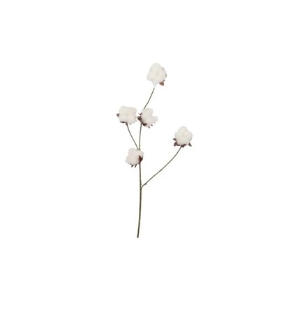 SILK OLD COTTON FLOWER WHITE STEM 83CM