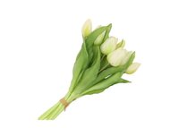 SILK TULIP BOUQUET 7X WHITE 17X30CM