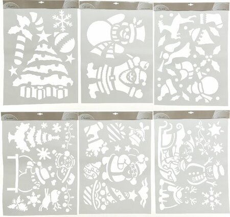 Sjablonen groot l44.5b59.5cm wit per stuk