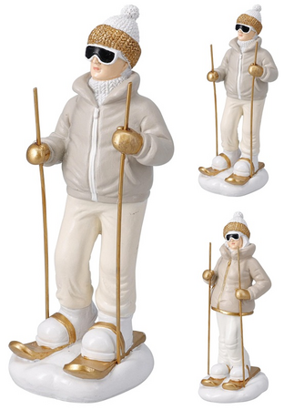 SKIER FIGUUR 9X8X20CM 2ASS
