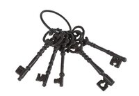 Sleutelbos metaal 7x8x16cm zwart