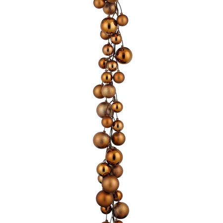 Slinger kerstballen l180d4cm bruin