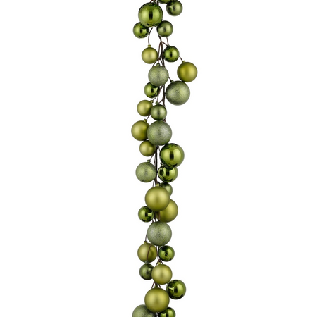 Slinger kerstballen l180d4cm groen