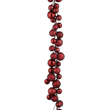 Slinger kerstballen l180d4cm rood