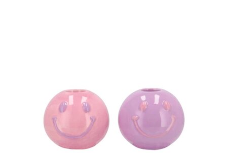 SMILEY DREAMY PURPLE MIX CANDLE H ASS 7X7X6CM