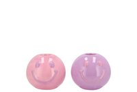 SMILEY DREAMY PURPLE MIX CANDLE H ASS 7X7X6CM