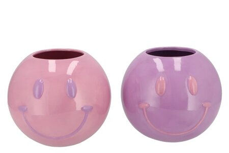 SMILEY DREAMY PURPLE MIX VASE ASS 21X21X18CM