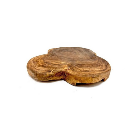 Snijplank teak d40/49h4cm bruin