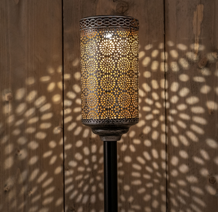 Solar fakkel zilver d9h60cm