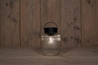 Solar glas retrolamp d12.5h19cm helder