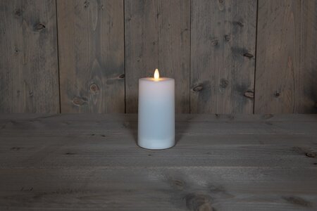 Solar kaars bw vlam wit d8h14cm