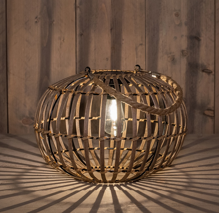 Solar lantaarn bamboe d32h23cm