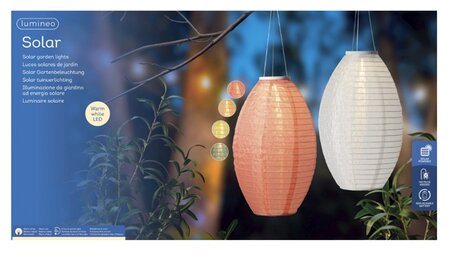 Solar lantaarn d22h33cm 1l wit/wwit