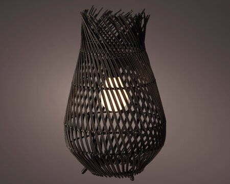 Solar lantaarn d22h36cm zwart