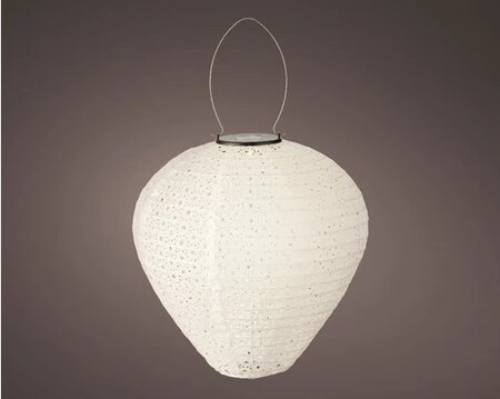 Solar lantaarn d30h30cm wit - afbeelding 1