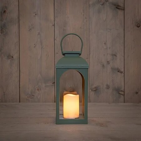 Solar lantaarn met kaars h27cm olf