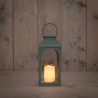 Solar lantaarn met kaars h27cm olf