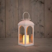 Solar lantaarn met kaars h27cm wit