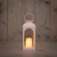 Solar lantaarn met kaars h27cm zand