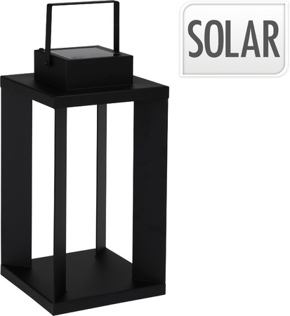 SOLAR LANTAARN METAAL H42CM ZW
