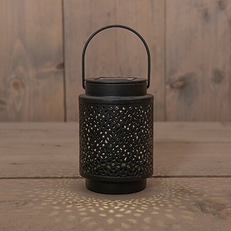 Solar lantaarn mtl 12x8.5cm zwart