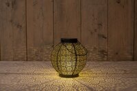 Solar lantaarn zwart/goud d18h19cm