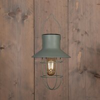 Solar stormlamp mtl 21.5x15cm olijf