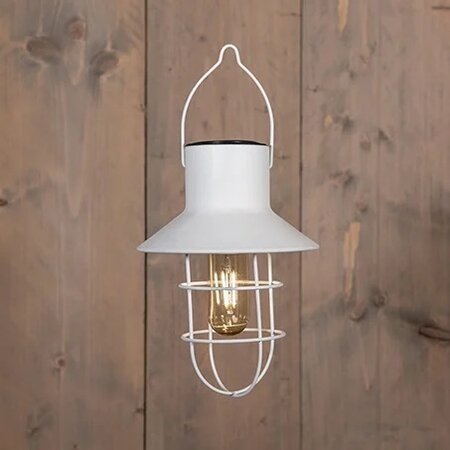 Solar stormlamp mtl 21.5x15cm wit