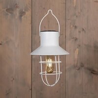 Solar stormlamp mtl 21.5x15cm wit