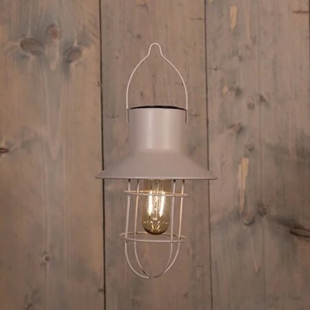 Solar stormlamp mtl 21.5x15cm zand