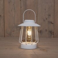Solar tafellamp metaal 19x16cm wit
