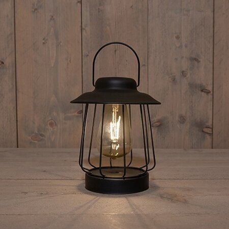 Solar tafellamp metaal 19x16cm zwrt