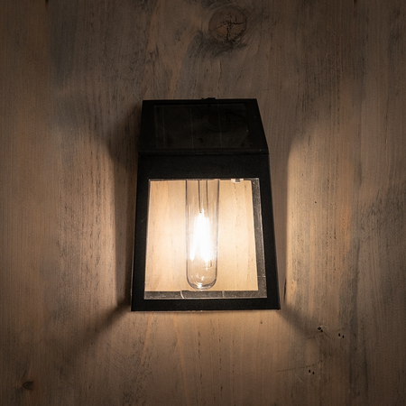 Solar wandlamp 9.5x6.5x13cm zwart