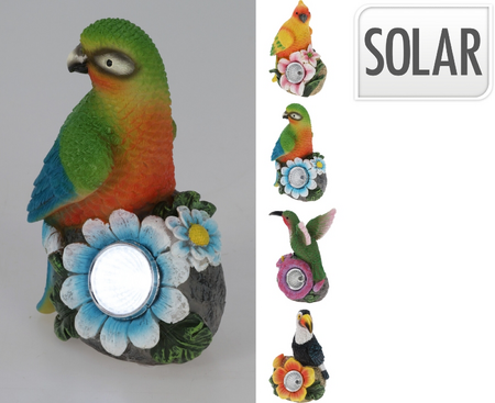 SOLARLAMP VOGEL OP BLOEM POLY