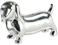 SPAARPOT HOND 22X15CM ZILVER