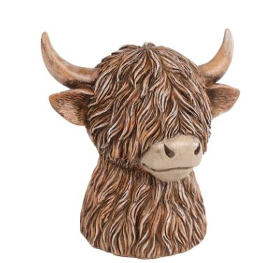 Spaarpot polystone 11x11x12cm bruin