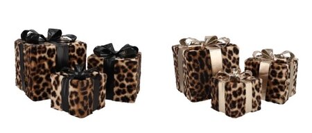 SPARKLE LEOPARD GIFTBOX LED L 25x28 cm
