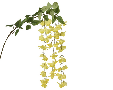 Spray bloem l85b28h3cm zacht geel