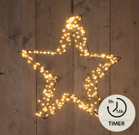 Ster metaal 3d zwart h36cm 300l cl