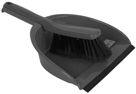 Stoffer en blik kunststof grijs