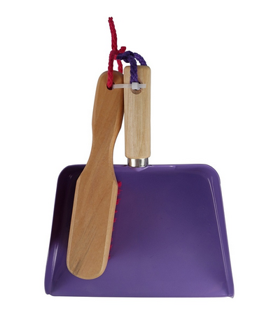 Stoffer en blik worm paars/roze