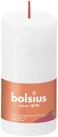 Rustiek stompkaars 100/50 Cloudy White