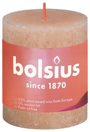 Rustiek stompkaars 80/68 Misty Pink