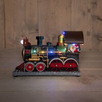 Stoomtrein met kerstman 23.5x15cm